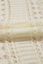 Load image into Gallery viewer, White Hollow Out Knit Bracelet Sleeve Drop Shoulder Sweater
