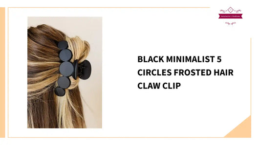 Black Minimalist 5 Circles Frosted Hair Claw Clip by@Outfy