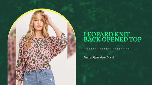 Leopard Knit Back Opened Top by@Outfy