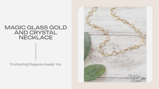 Magic Glass Gold and Crystal Necklace by@Outfy