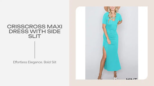 CRISSCROSS MAXI DRESS WITH SIDE SLIT by@Outfy