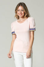 Load image into Gallery viewer, Solid Elastic Sleeves Top

