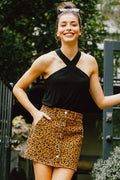 Leopard Print Mini Skirt