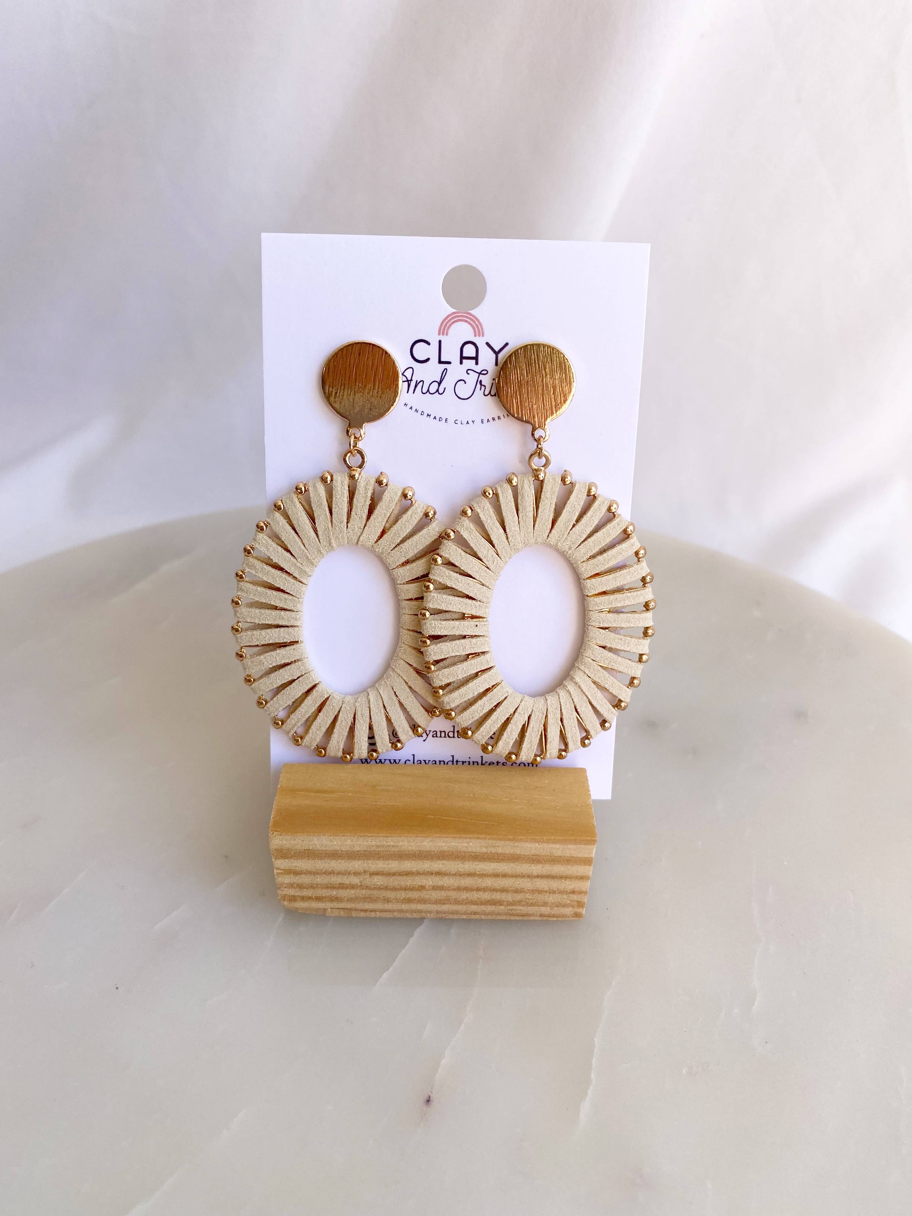 Suede Light Brown Hoops
