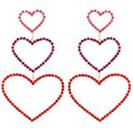 Rhinestone Heart Drop Earrings