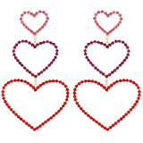 Rhinestone Heart Drop Earrings