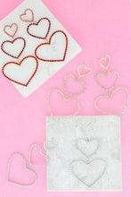 Load image into Gallery viewer, Rhinestone Heart Drop Earrings

