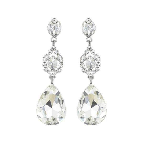 Teardrop Gem Drop Earrings