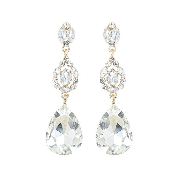Teardrop Gem Drop Earrings