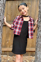 Load image into Gallery viewer, 2 pc Button up Flannel &amp; Ribbed Dress
