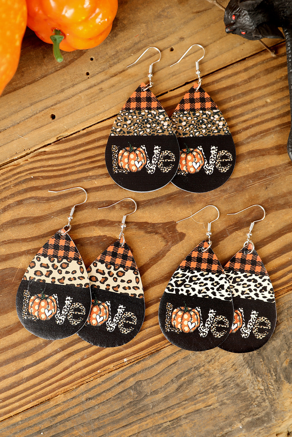 Black Halloween Pumpkin Earrings