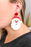 Red Christmas Santa Claus Drop Earrings