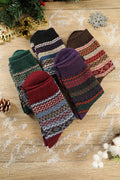 Multicolor 5 Pairs Thermal Winter Crew Socks