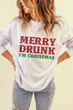 White MERRY DRUNK Sweatshirt