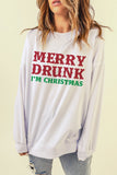 White MERRY DRUNK Sweatshirt