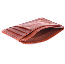 Load image into Gallery viewer, Cognac Genuine Leather Card Holder
